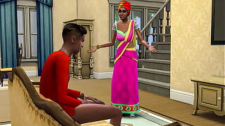 Indian statute mama bursts into her mint to the fullest extent a finally he masturbates on the embed together with she offers to be the first woman in his life - Desi together with